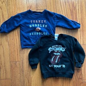 Navy Thanksgiving Football Rolling Stones Sweatshirts Toddler Unisex Bundle